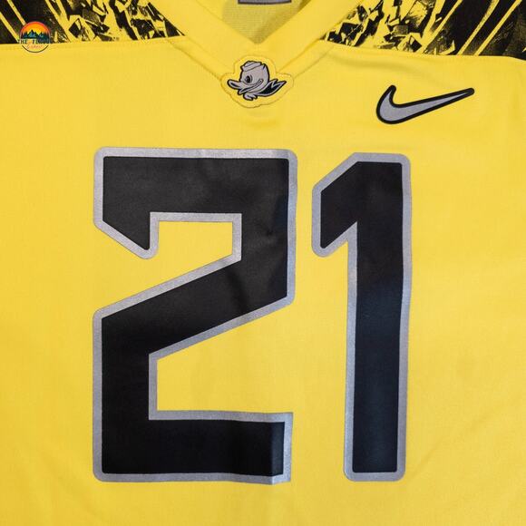 Nike Oregon Ducks Football Jersey Yellow Short Sleeve Pullover Boys Size 2XL - Picture 5 of 10
